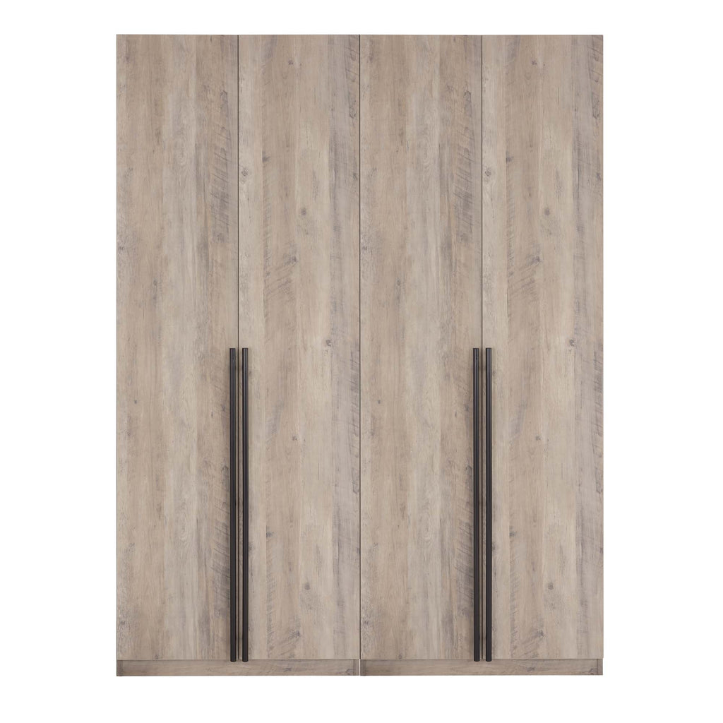 Genoa Modern 2-Piece Freestanding Wardrobe - Rustic Grey