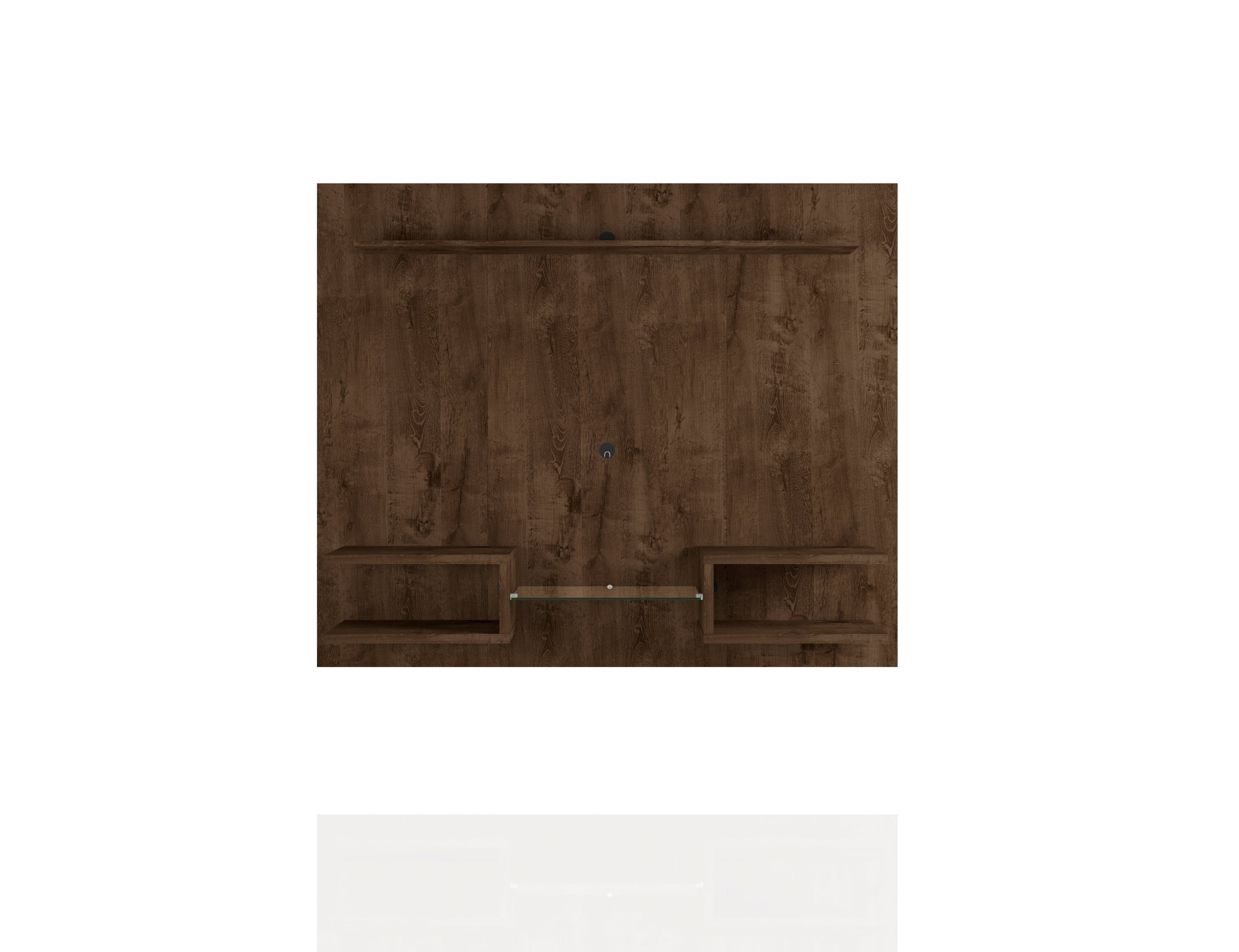 Augusta Modern Floating Shelved Entertainment Center - Rustic Brown