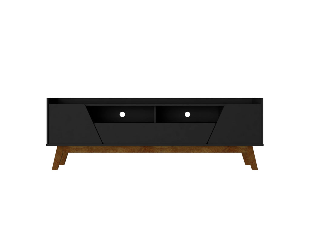 Malmo Modern 70.8" TV Stand with 2 Drawers - Black/Brown