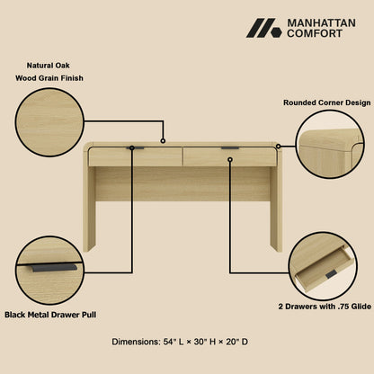 Coboconk 54" Multi-Purpose Home Office Desk - Natural Oak