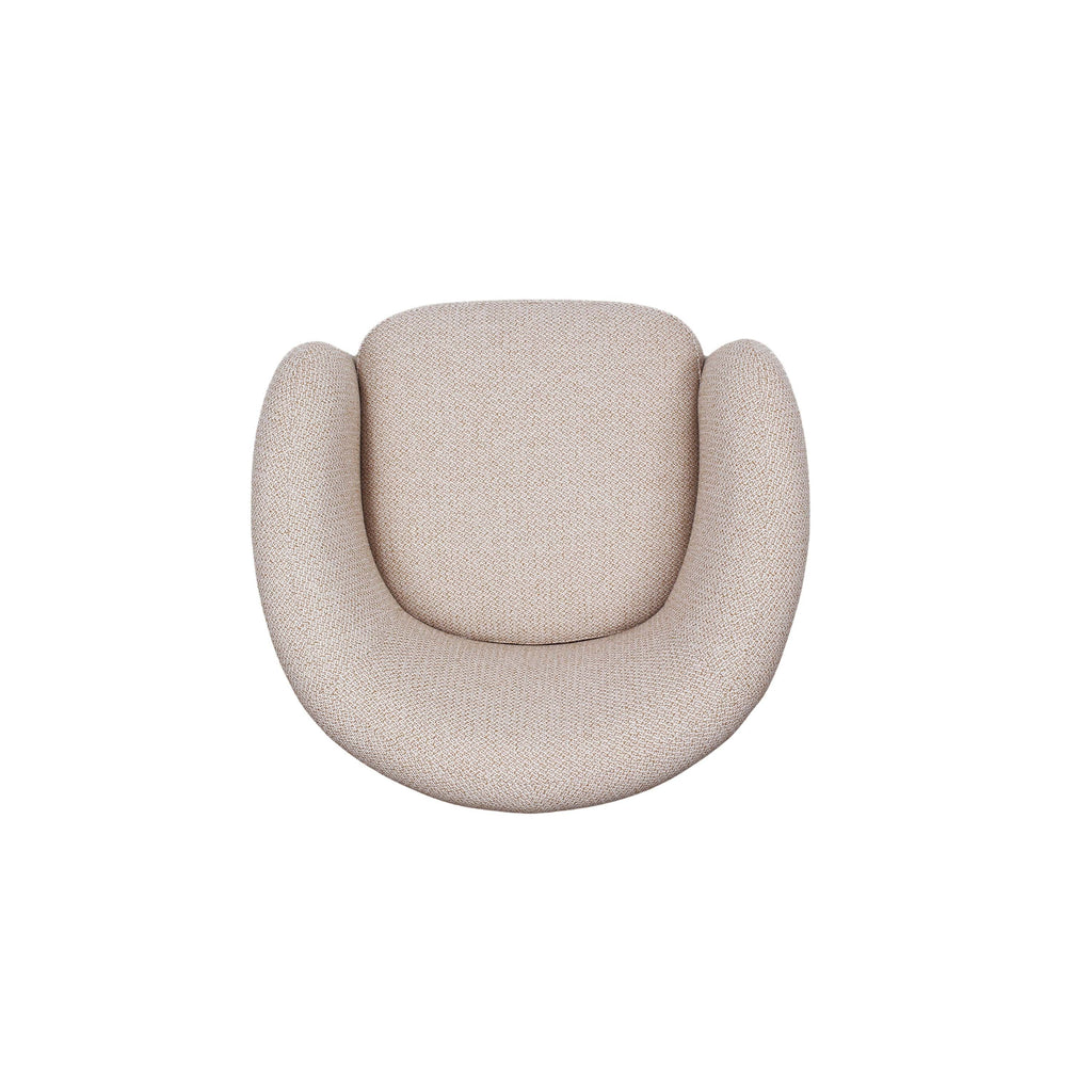 Chloe Pine Wood Tweed Accent Chair - Beige