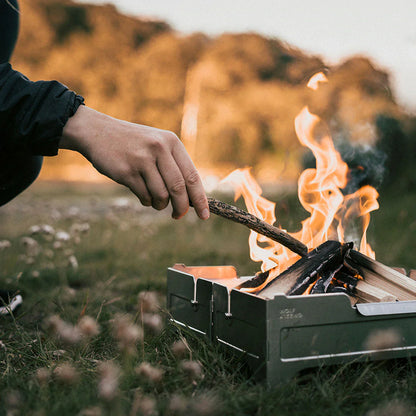 Wolf & Grizzly Stainless Steel Packable Camp Fire Pit