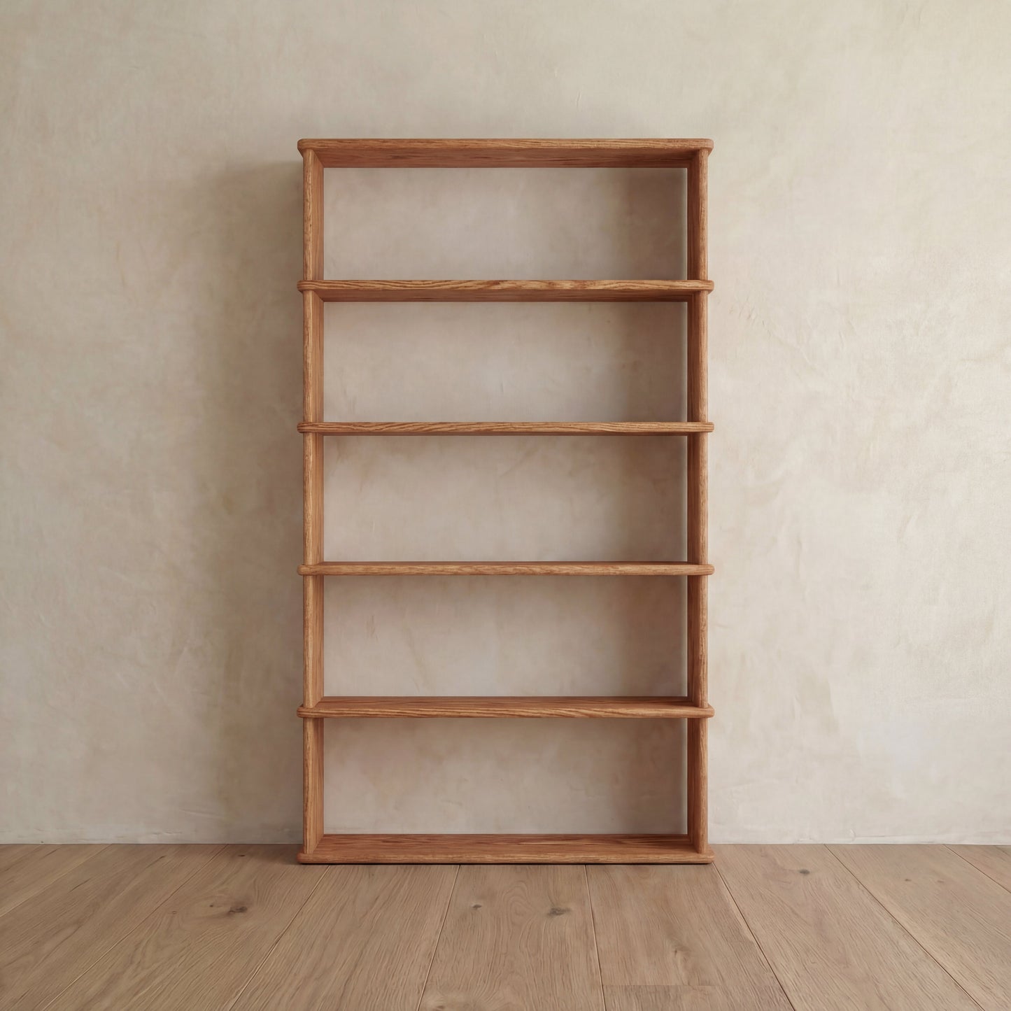 5 shelf bookcase in red oak