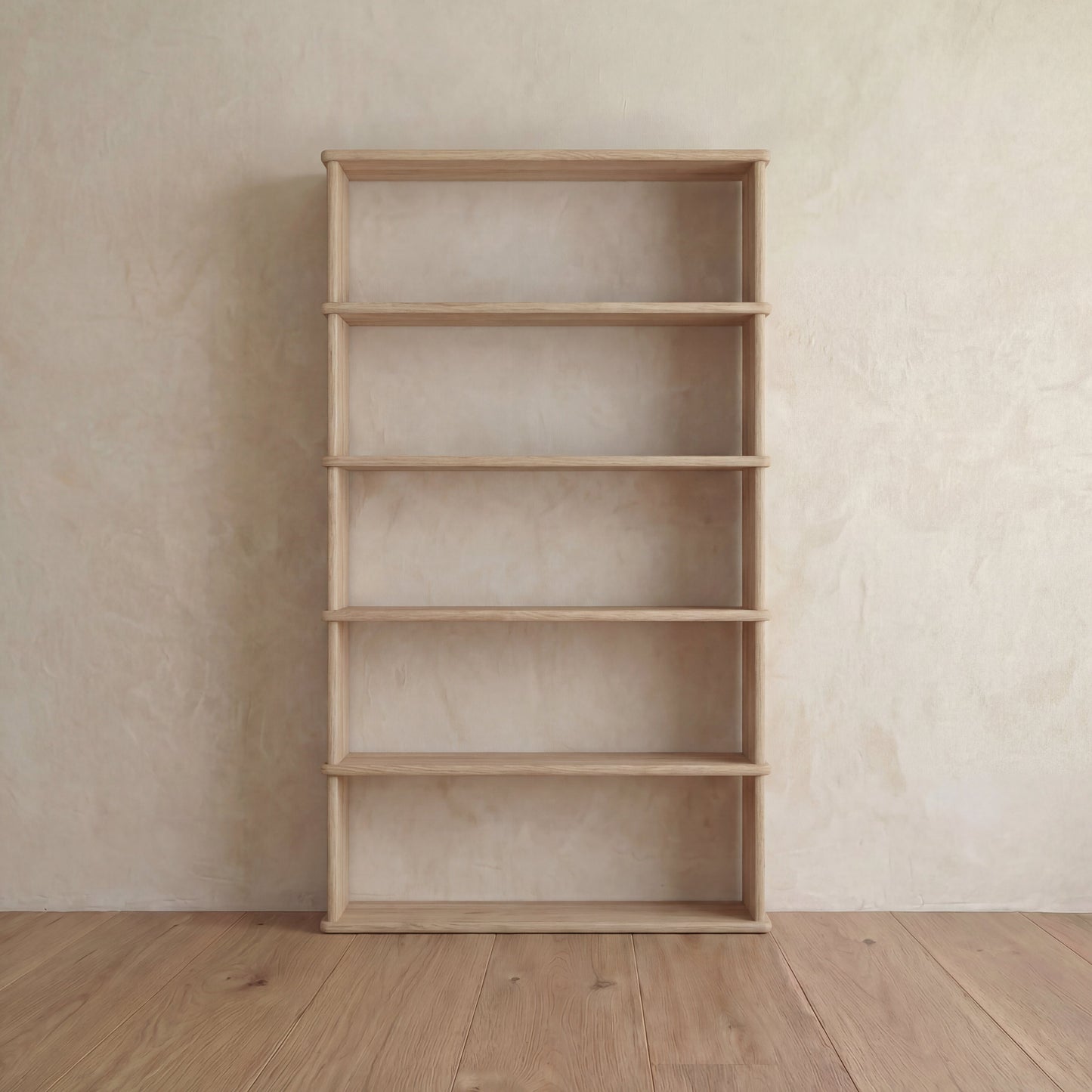 5 shelf bookcase in white oak