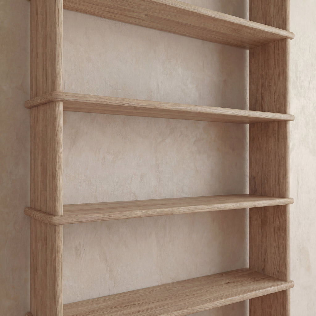 5 shelf bookcase in white oak