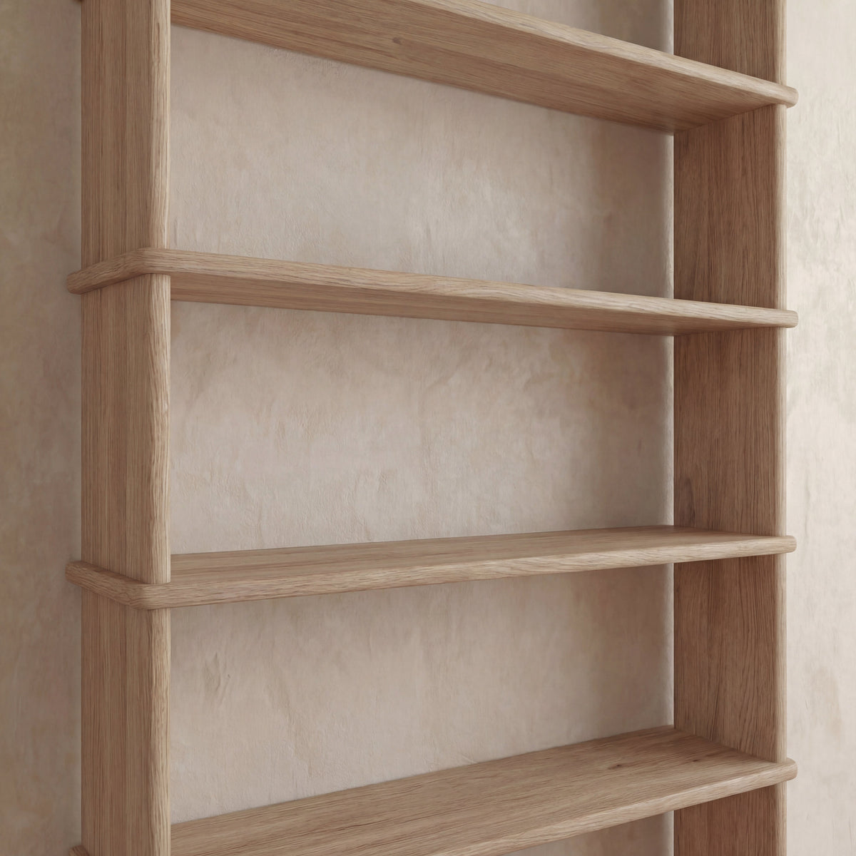 5 shelf bookcase in white oak