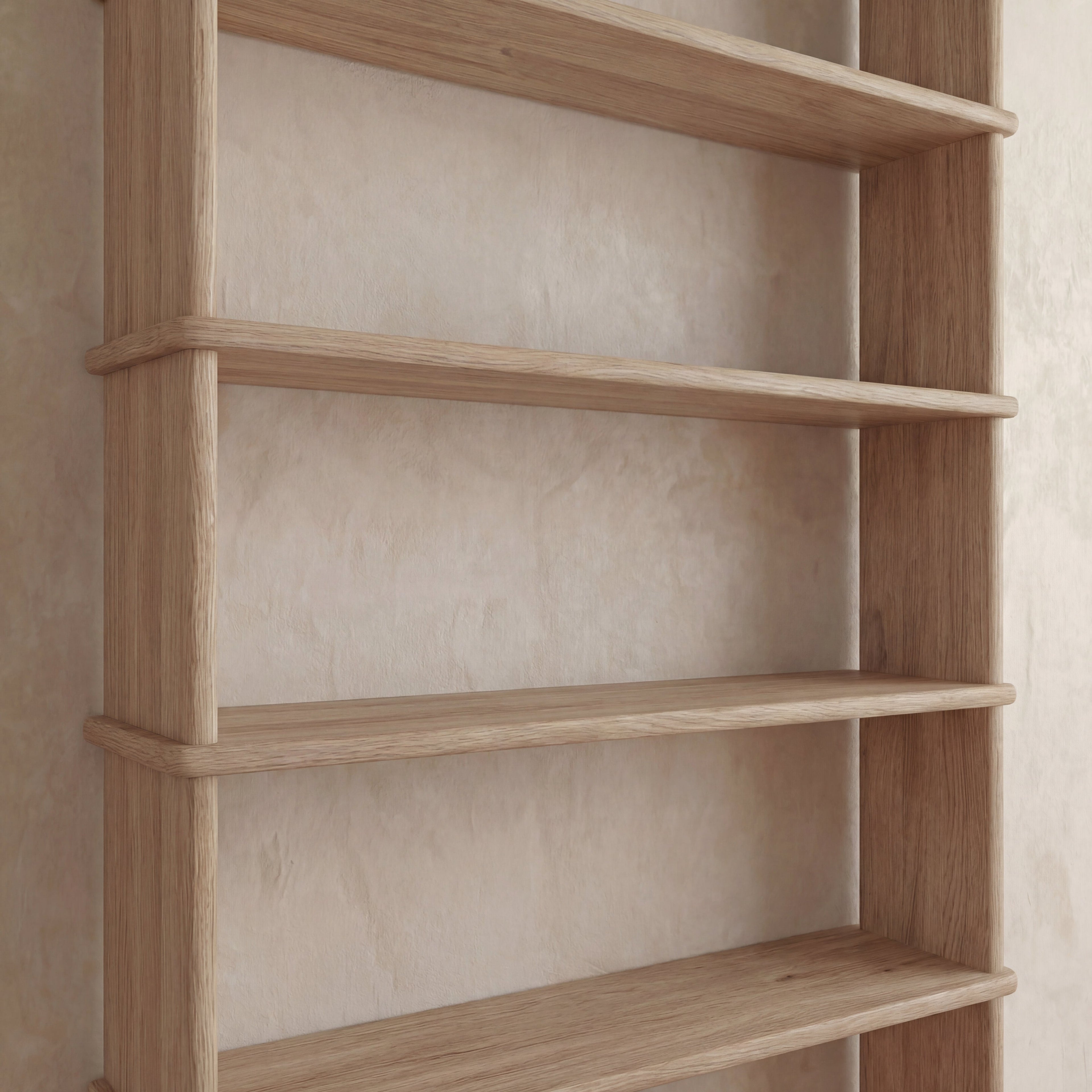 5 shelf bookcase in white oak