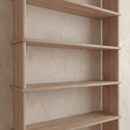 5 shelf bookcase in white oak
