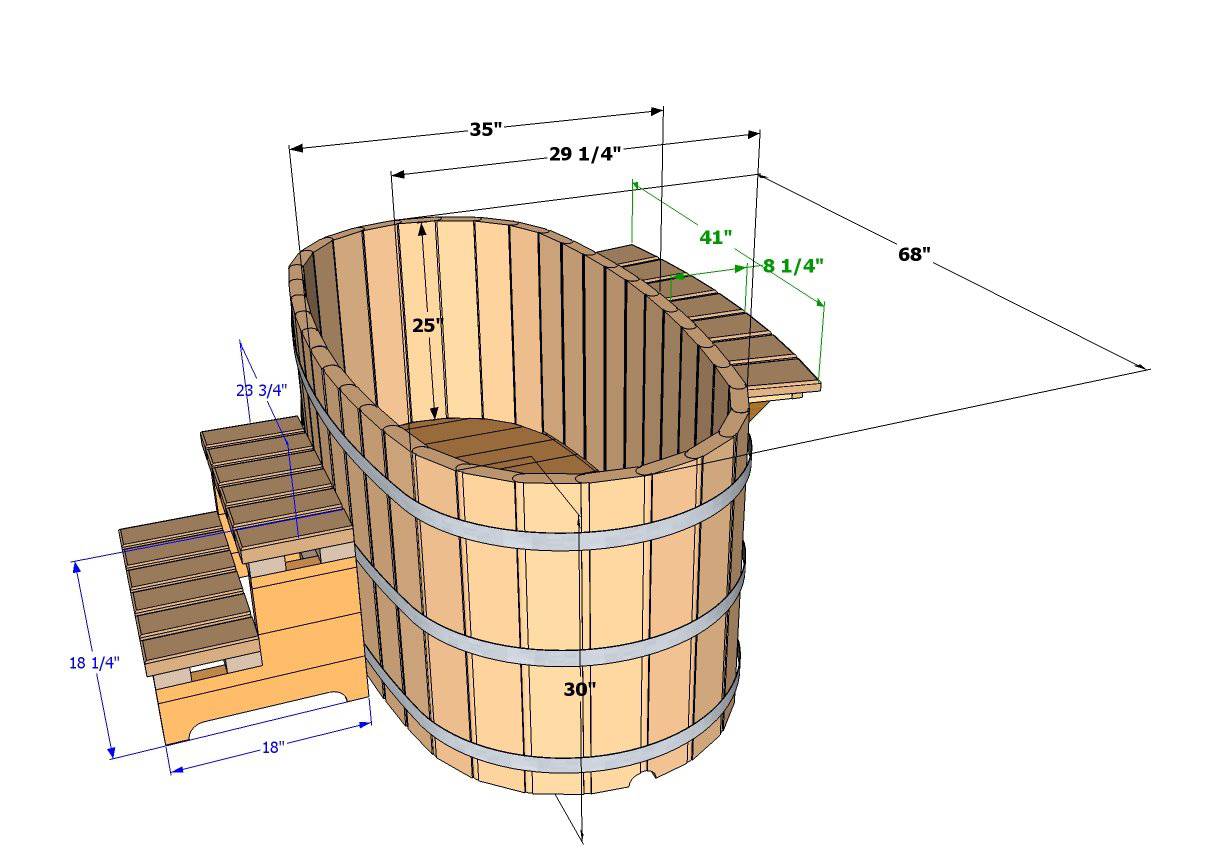 Fluid Float Japanese Cedar Soaking Tub