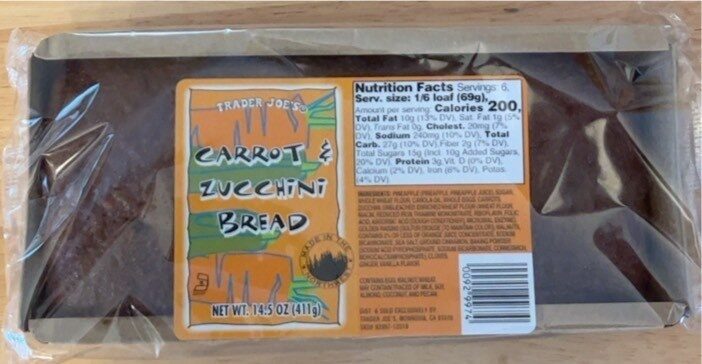 Trader Joe's Carrot & Zucchini Bread, 411g