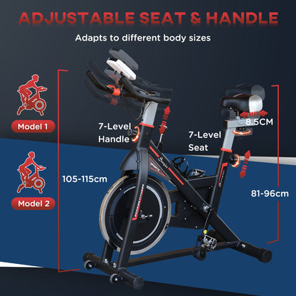 Upright Stationary Exercise Bike, Cardio Workout Training Bicycle w/ Adjustable Resistance LCD Monitor, Black