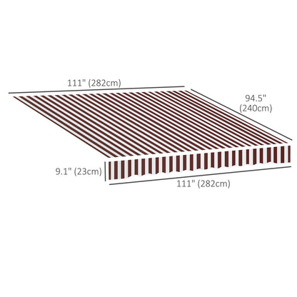 10' x 8' Retractable Awning Fabric Replacement Outdoor Sunshade Canopy Awning Cover, UV Protection, Grey