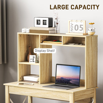 Sloan Computer Desk with Hutch and Storage Shelves-Oak