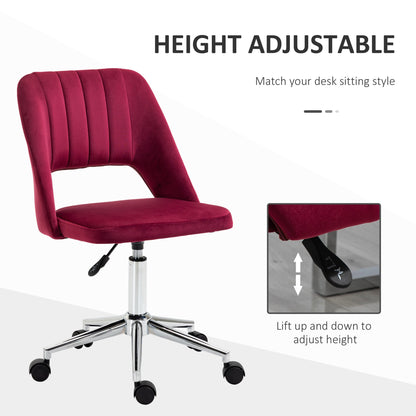 Mid Back Office Chair Velvet Fabric Swivel Scallop Shape Computer Desk Chair, Green