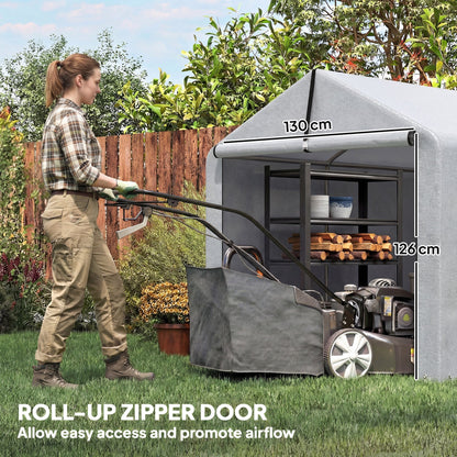7' x 5' Portable Shed, Waterproof Bike Tent with Roll-up Zipper Door and Galvanized Metal Frame for Bike