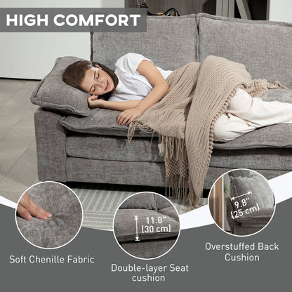 GABI Right Hand Facing Sectional with Chaise Lounge-Grey