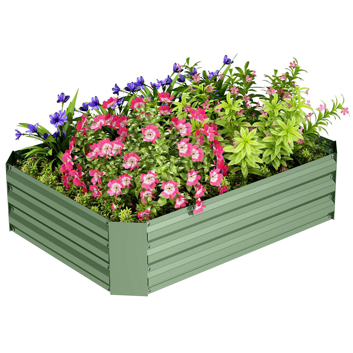 Galvanized Raised Garden Bed, 4' x 3' x 1' Outdoor Metal Planter Box, Raised Bed for Growing Flowers and Herbs