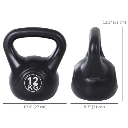 22lb Fitness Kettlebell, Plastic Exercise Weight, Weightlifting Tools with Sand, Handle, Noise Reduction for Home, Gym