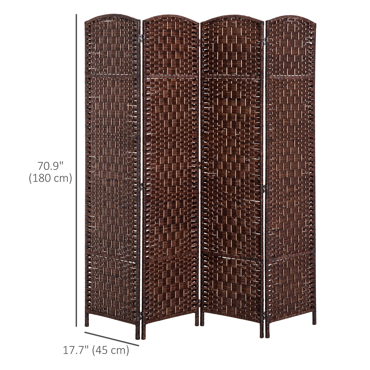 6ft Folding Room Divider, 3 Panel Wall Partition with Wooden Frame for Bedroom, Home Office, Natural