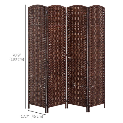 6ft Folding Room Divider, 3 Panel Wall Partition with Wooden Frame for Bedroom, Home Office, Natural