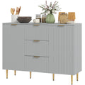 Ellis Modern Kitchen Buffet/Hallway Cabinet with 3 Drawers-Grey