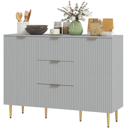 Ellis Modern Kitchen Buffet/Hallway Cabinet with 3 Drawers-Grey