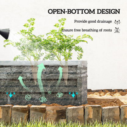 Galvanized Raised Garden Beds, Outdoor Planter Box, Set of 2, for Flowers, Herbs and Vegetables, Black