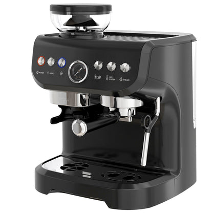 Espresso Machine, 15 Bar Barista Coffee Maker with Milk Frother, Fast Heating, Grinder for Espresso, Latte, Cappuccino