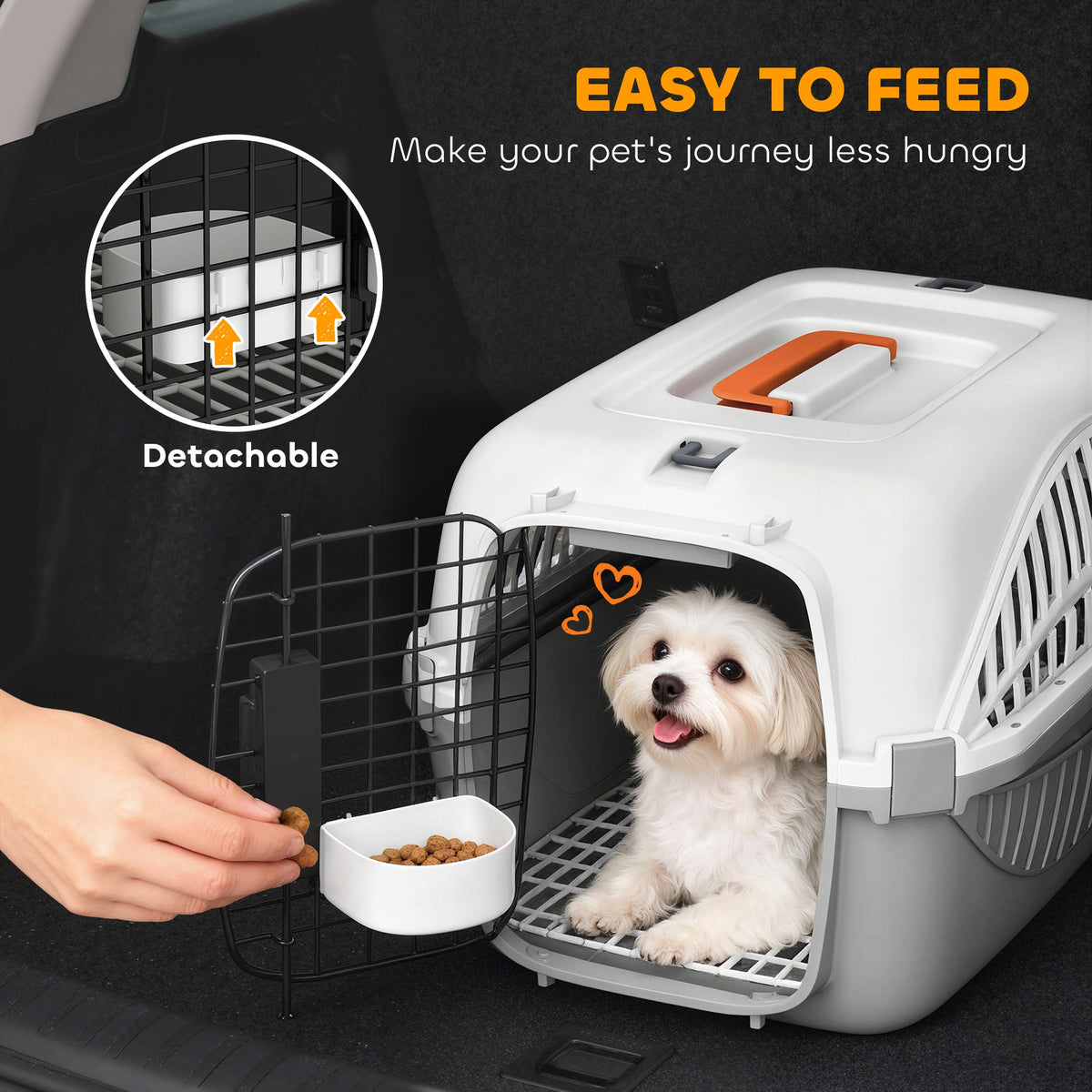 Airline Approved Pet Carrier for Mini Dogs and Cats with Steel Wire Door, Water Bowl, for Car, Airplane, Outdoor