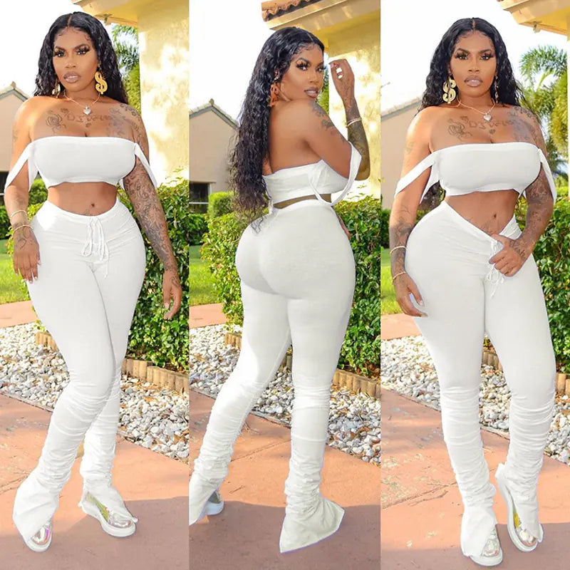 Summer Women's Casual Outfit with Off-Shoulder Design
