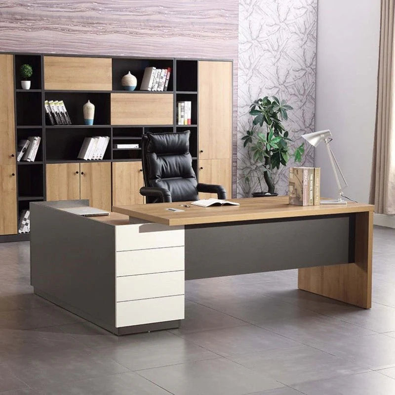 Ghent Executive Desk with Integrated Side Cabinet
