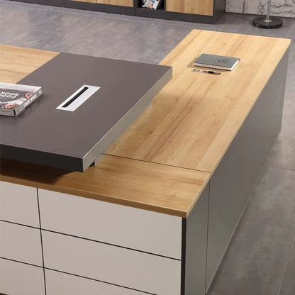 Ghent Executive Desk with Integrated Side Cabinet