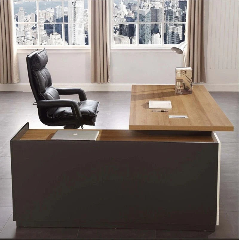 Ghent Executive Desk with Integrated Side Cabinet