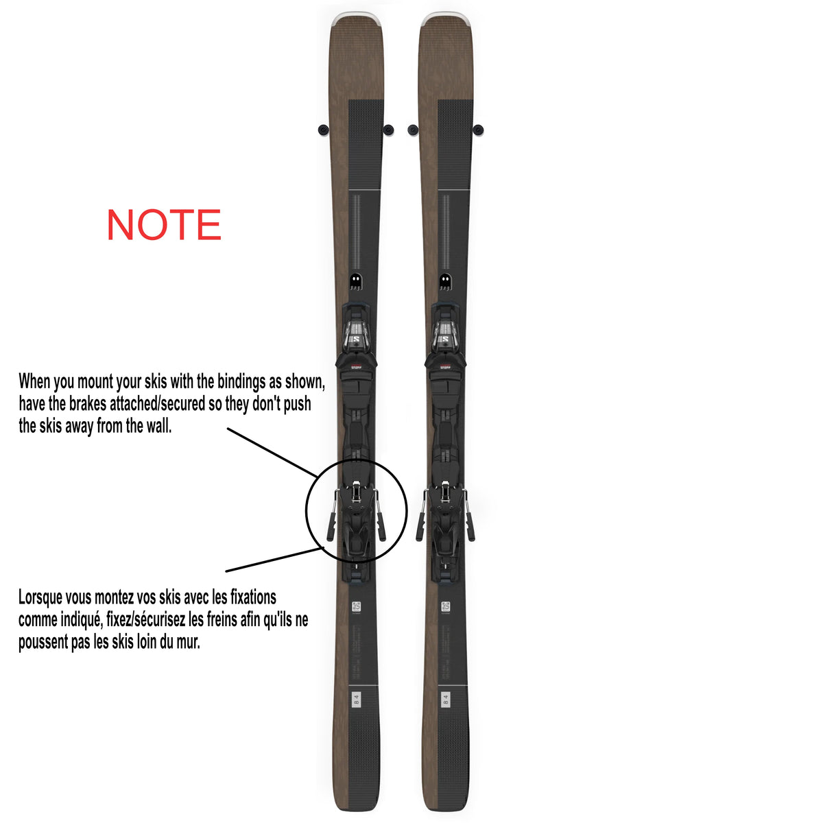 Ski Wall Mount Hangers | Minimal Military Grade Rubber