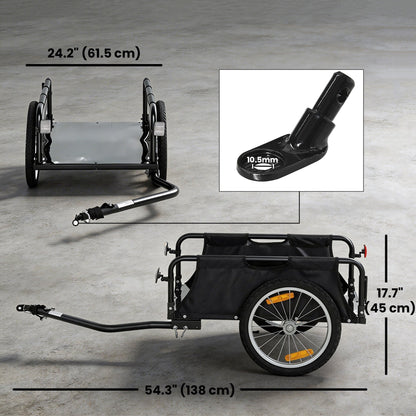 Bike Cargo Trailer, Bicycle Trailer Wagon Cart with Quick Release 16" Pneumatic Wheels, Red Flag