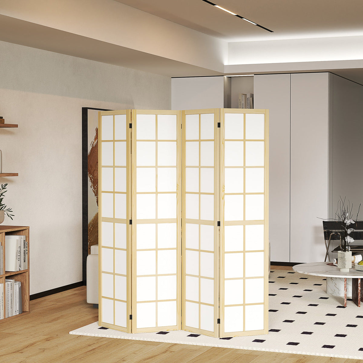 3 Panel Room Divider, 5.6 ft Folding Wall Divider Room Partition for Home Office, Bedroom, Black