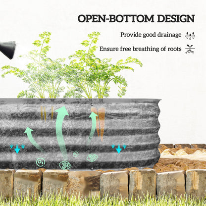 4.9 x 2 x 1ft Galvanized Raised Garden Bed Kit, Metal Planter Box with Safety Edging, Black