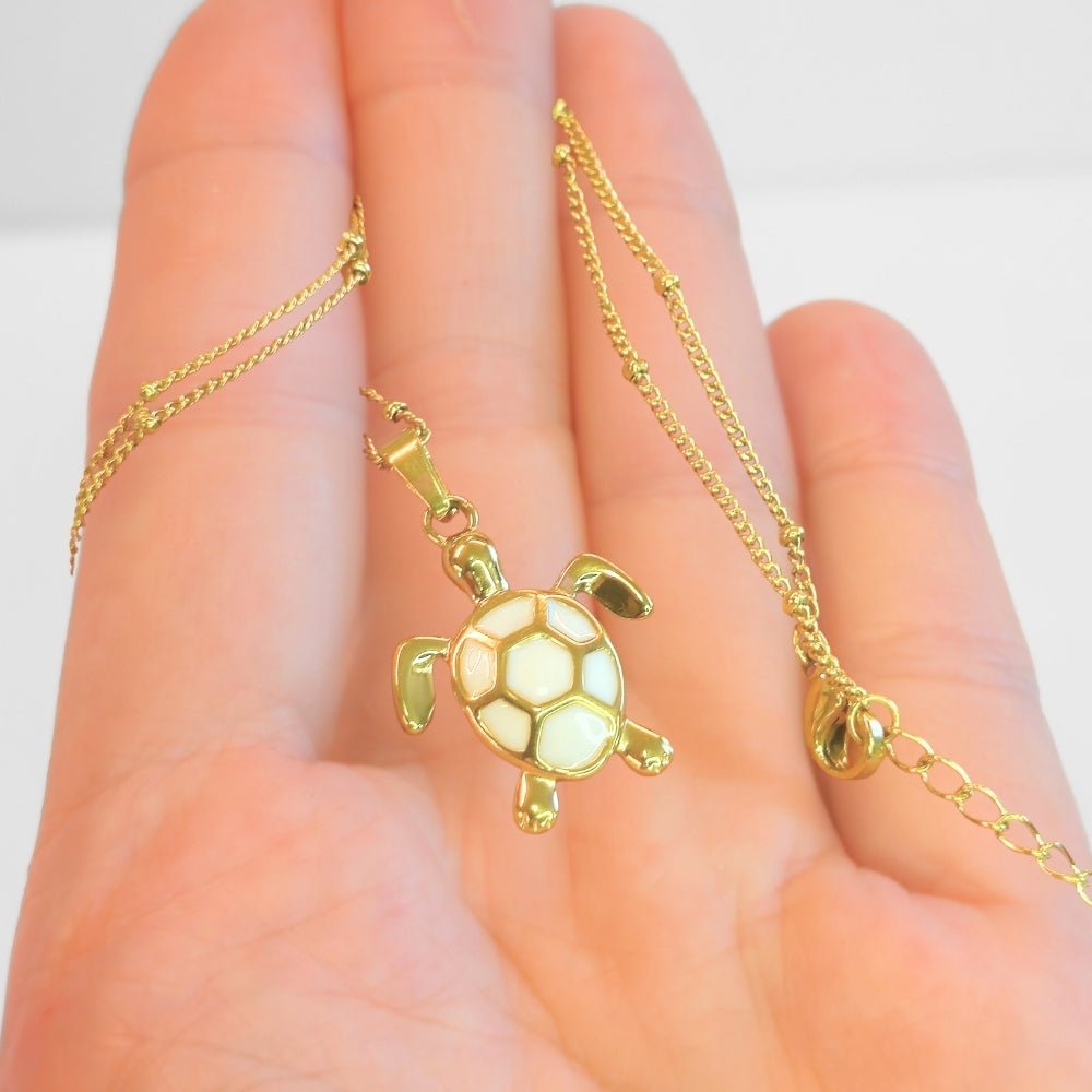 Golden Bohemian White Turtle | Necklace - Products Added