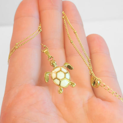 Golden Bohemian White Turtle | Necklace - Products Added