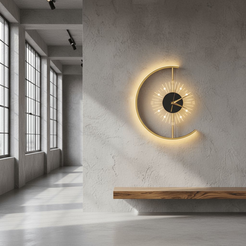 Golden Eclipse Illuminated Timepiece