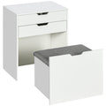 Alice Makeup Vanity Set with Flip Top Mirror-White