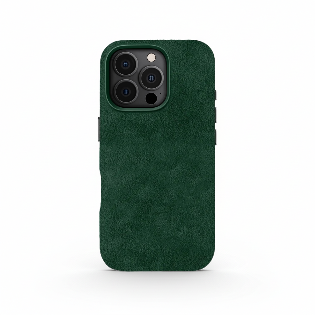 Green Alcantara Case For iPhone 16 Pro Max