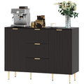Ellis Modern Kitchen Buffet/Hallway Cabinet with 3 Drawers-Black