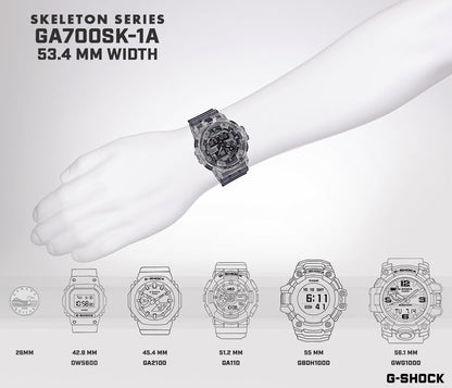 CASIO G-Shock Analog-Digital Semi-Transparent Resin Clear/Black | GA700SK-1A