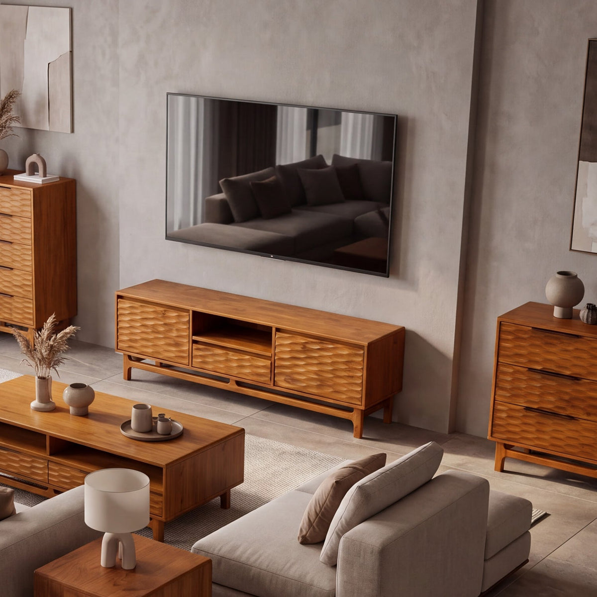 Elara Solid Wood Dresser with 6 Drawers