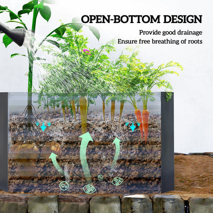 6' x 3' x 2' Raised Garden Bed, Galvanized Planter Box for Growing Flowers, Herbs and Vegetables, Brown