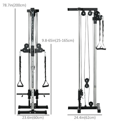 Wall Mount Cable Station, 15 Positions Adjustable Dual Pulley Machine Cable Crossover Machine Home Gym Equipment