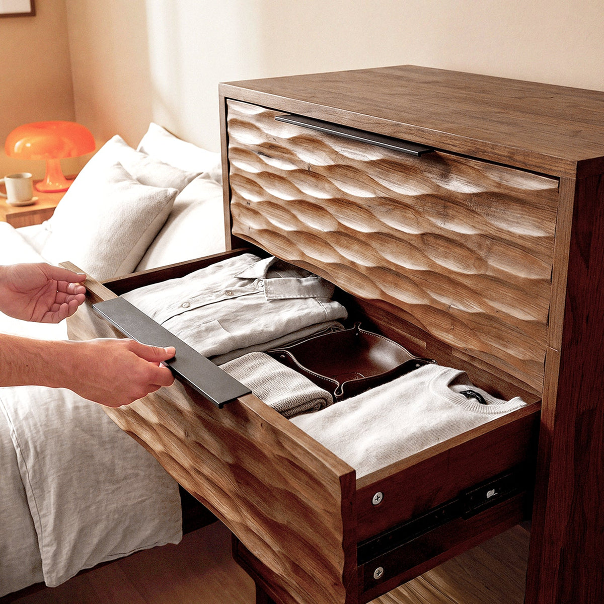 Elara Solid Wood Dresser with 5 Drawers