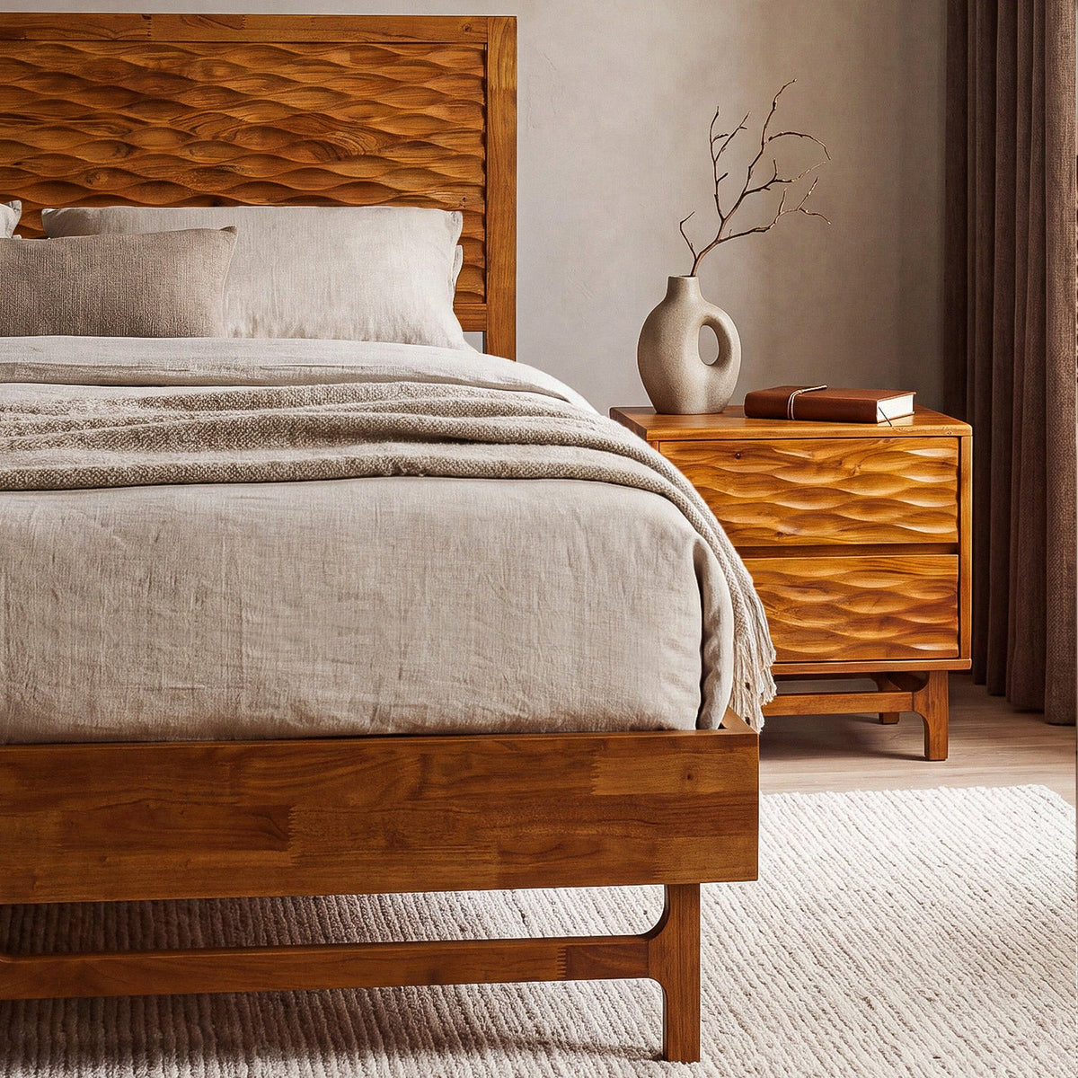 Elara Solid Wood Bed Frame
