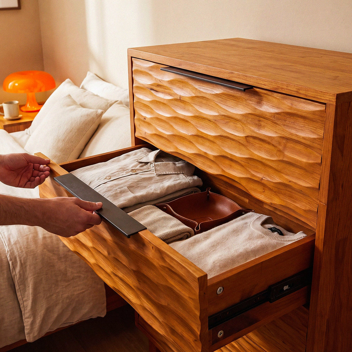 Elara Solid Wood Dresser with 5 Drawers